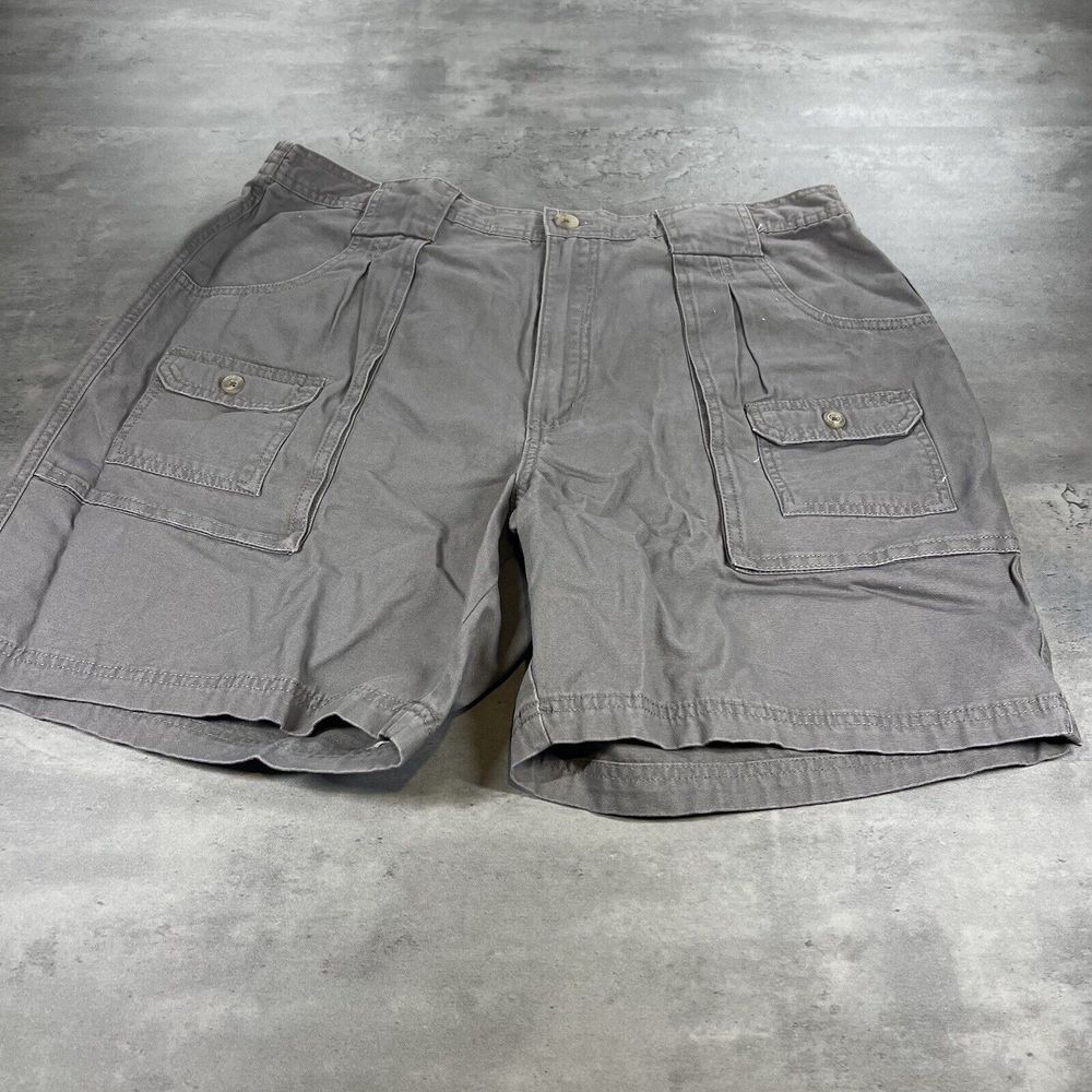 RedHead Shorts Men 40x7 Gray Cargo Chino Elastic Waist Utility Outdoor Work
